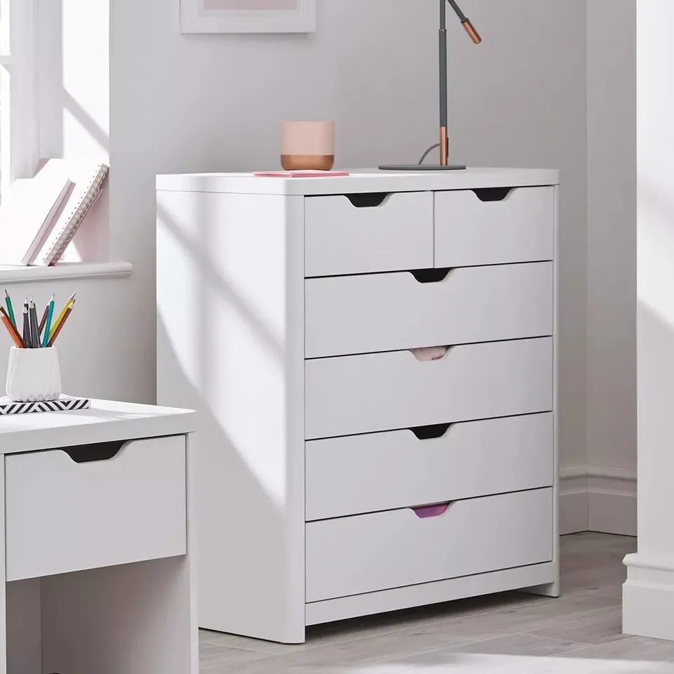 BOXED CAMBERLEY 3 + 3 DRAWER CHEST - WHITE (1 BOX)