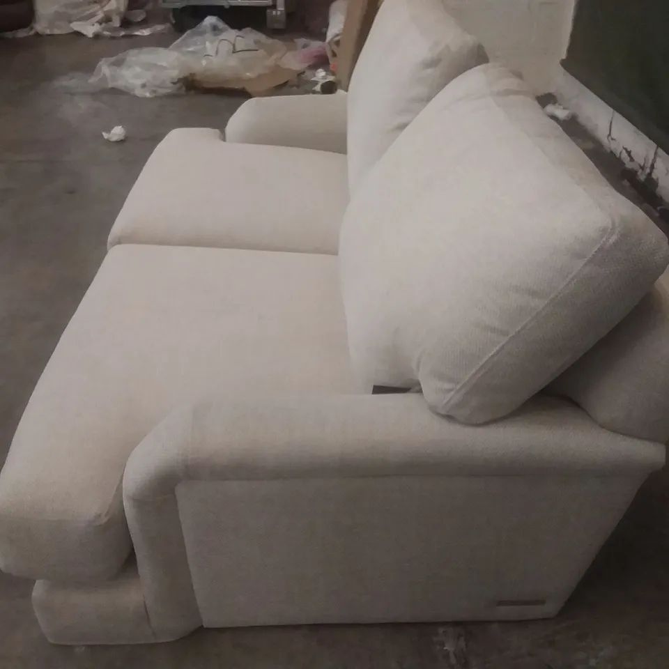 DESIGNER LOUNGE CO EGG SHELL FABRIC 2 SEATER SOFA
