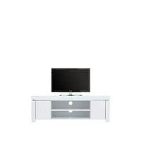 ATLANTIC GLOSS TV UNIT - WHITE (1 BOX) (COLLECTION ONLY)