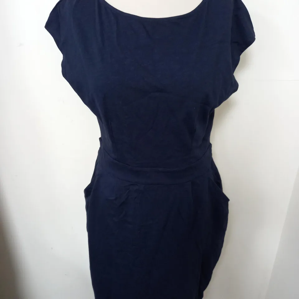 BODEN NAVY SLEEVELESS JERSEY DRESS - UK 12R