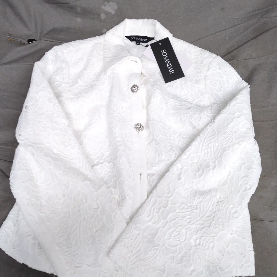 SOSANDER LACE JACKET IN WHITE - SIZE 12