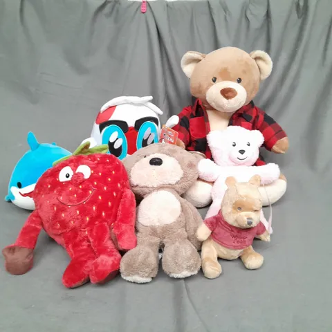 BOX OF ASSORTED PLUSH SOFT TEDDIES