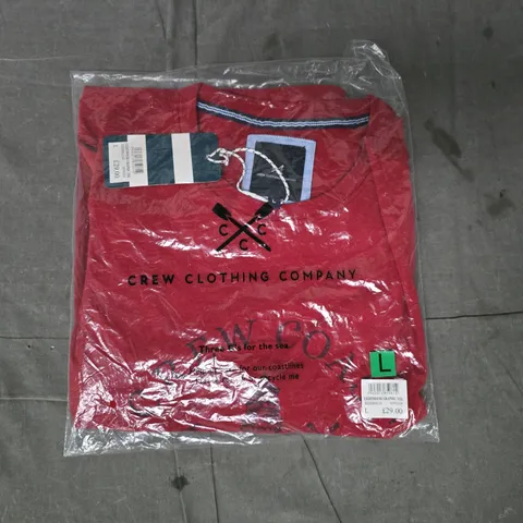 CREW CLOTHING COMPANY LIGHTHOUSE GRAPHIC T-SHIRT IN RED SIZE LARGE