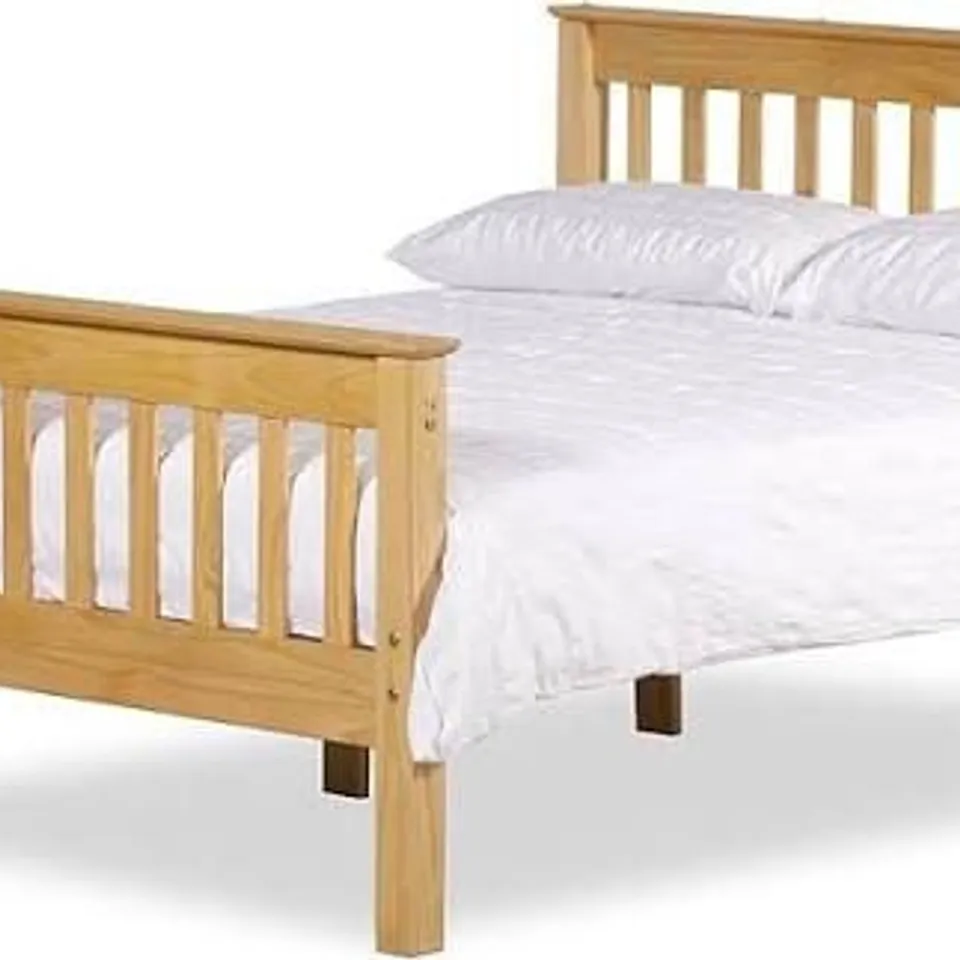 BOXED SOMERSET 4'6FT BED FRAME - WAXED (2 BOXES)