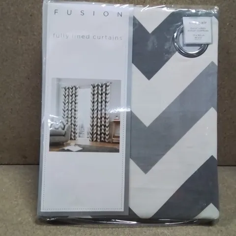 BRAND NEW FUSION FULLY LINED CURTAINS 117CM X 183CM - GREY