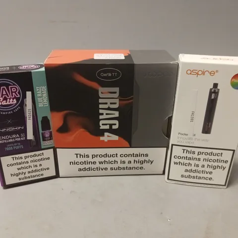 APPROXIMATELY 20 VAPES & E-CIGARETTES TO INCLUDE INNOKIN ENDURA S1, VOOPOO DRAG 4, ASPIRE POCKEX, ETC
