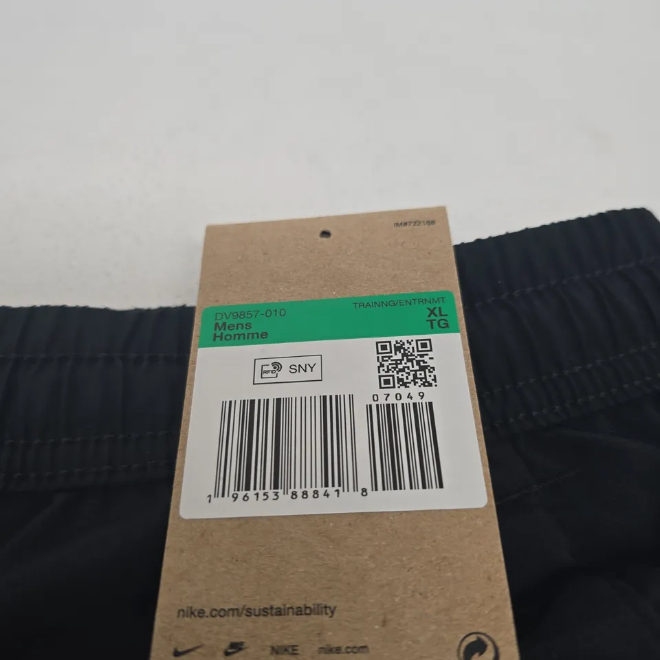 NIKE MEN'S BLACK TRAINING SHORTS – XL