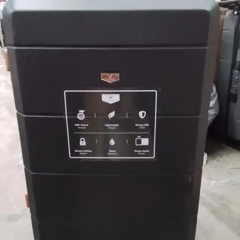 LUGG JETSET 28 INCH TRAVEL SUITCASE BLACK AND BROWN 