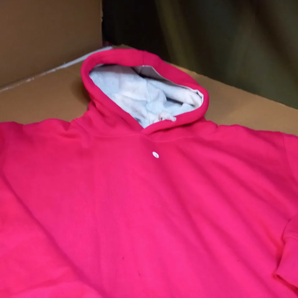 DESIGNER PINK FRONT POCKET OVERSIZED HOODIE - LARGE