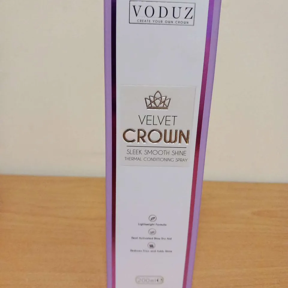 BOXED VODUZ VELVET CROWN THERMAL CONDITIONING SPRAY 200ML
