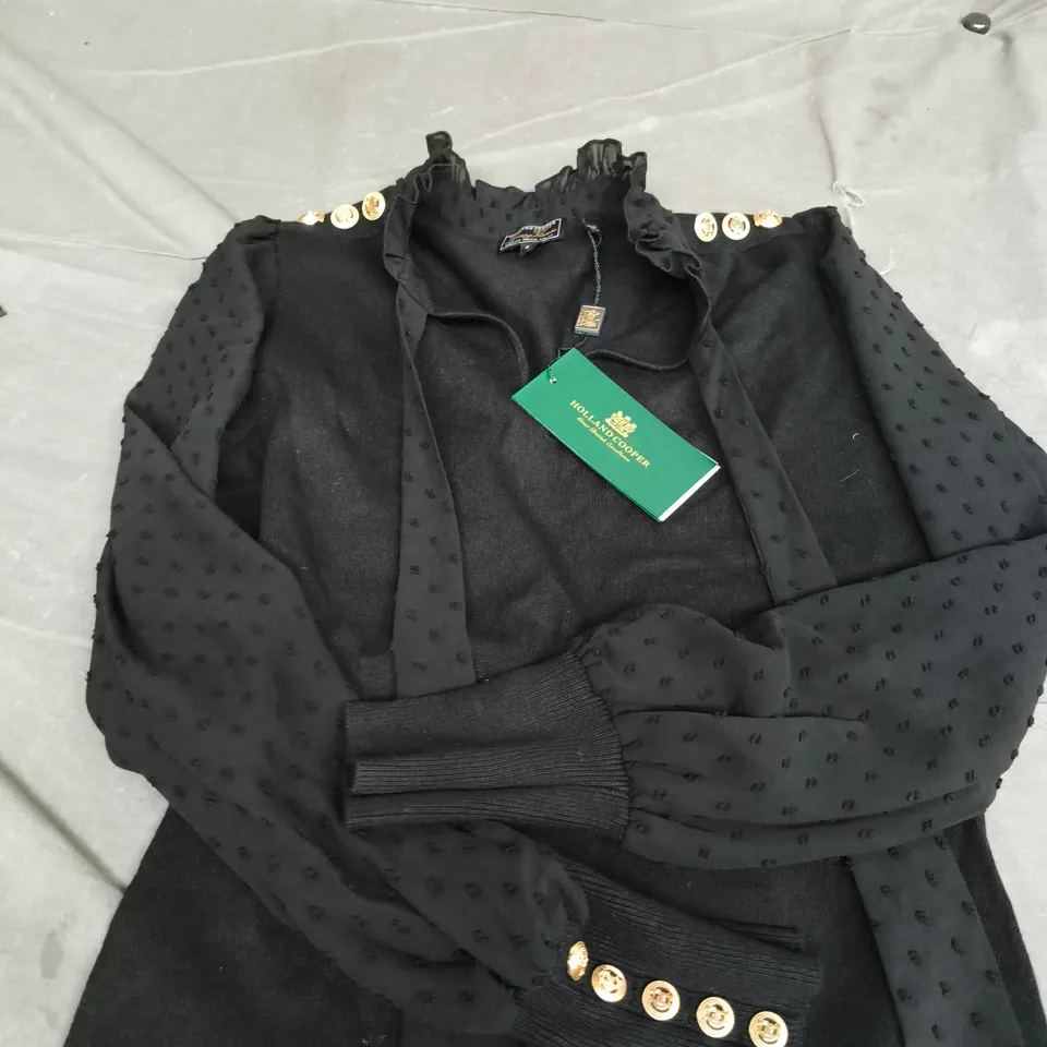 HOLLAND COOPER LUXURY HOUSE BLACK KNIT DRESS – SIZE S