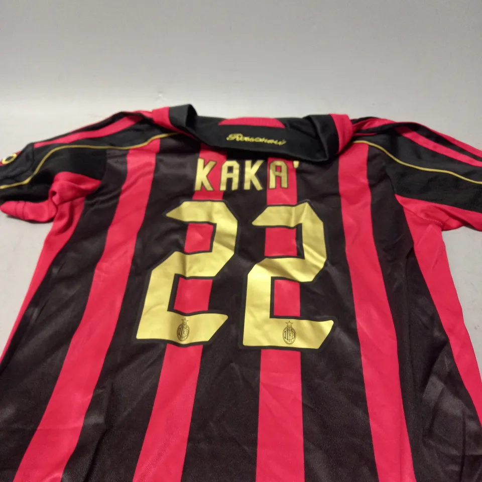 ADIDAS AC MILAN FOOTBALL CLUB SHIRT - KAKA 22 - SIZE 22 KIDS