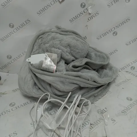 BOXED COZEE HOME VELVETSOFT HEATED THROW IN LIGHT GREY