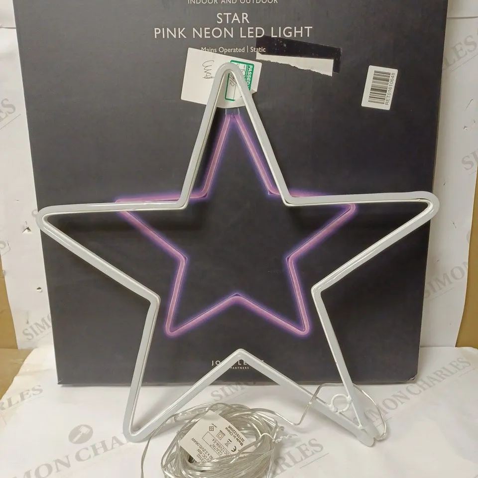 JOHN LEWIS PINK NEON STAR LIGHT 