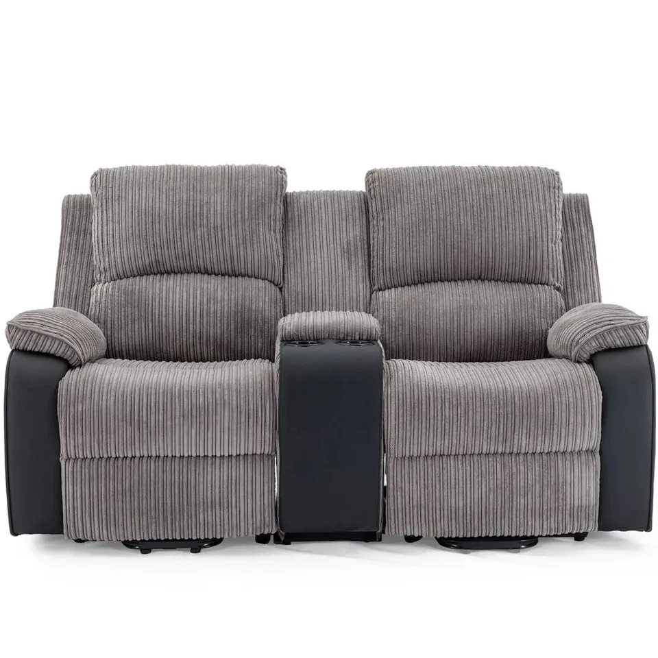 BOXED POSTANA DUAL MOTOR RISE RECLINER 2 SEATER SOFA GREY (3 BOXES)