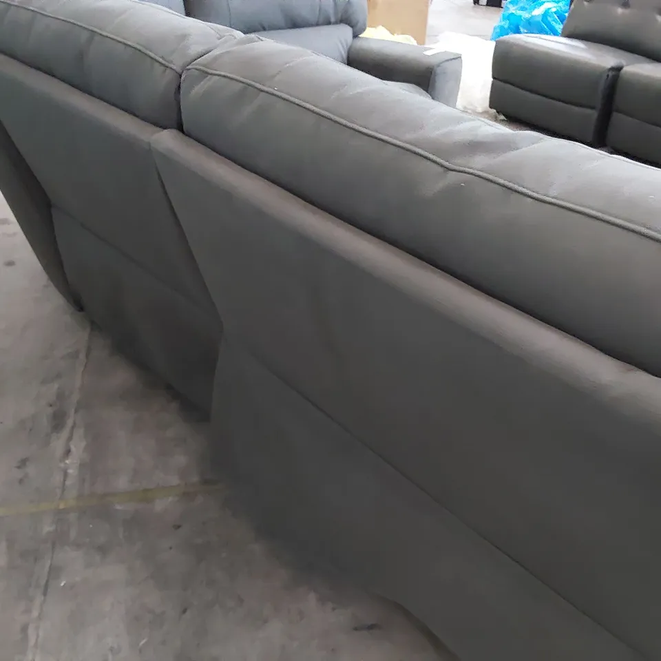 DESIGNER MANUAL RECLINING LARGE CORNER GROUP GREY MACAU FABRIC 