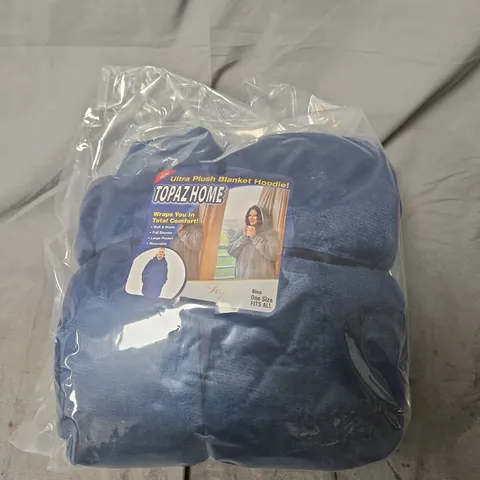 TOPAZ HOME BOX OF 10 ULTRA PLUSH BLANKET HOODIE – BLUE, ONE SIZE FITS ALL