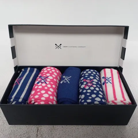 CREW CLOTHING COMPANY 5-PACK BAMBOO SOCKS IN VARIOUS COLOURS - ONE SIZE