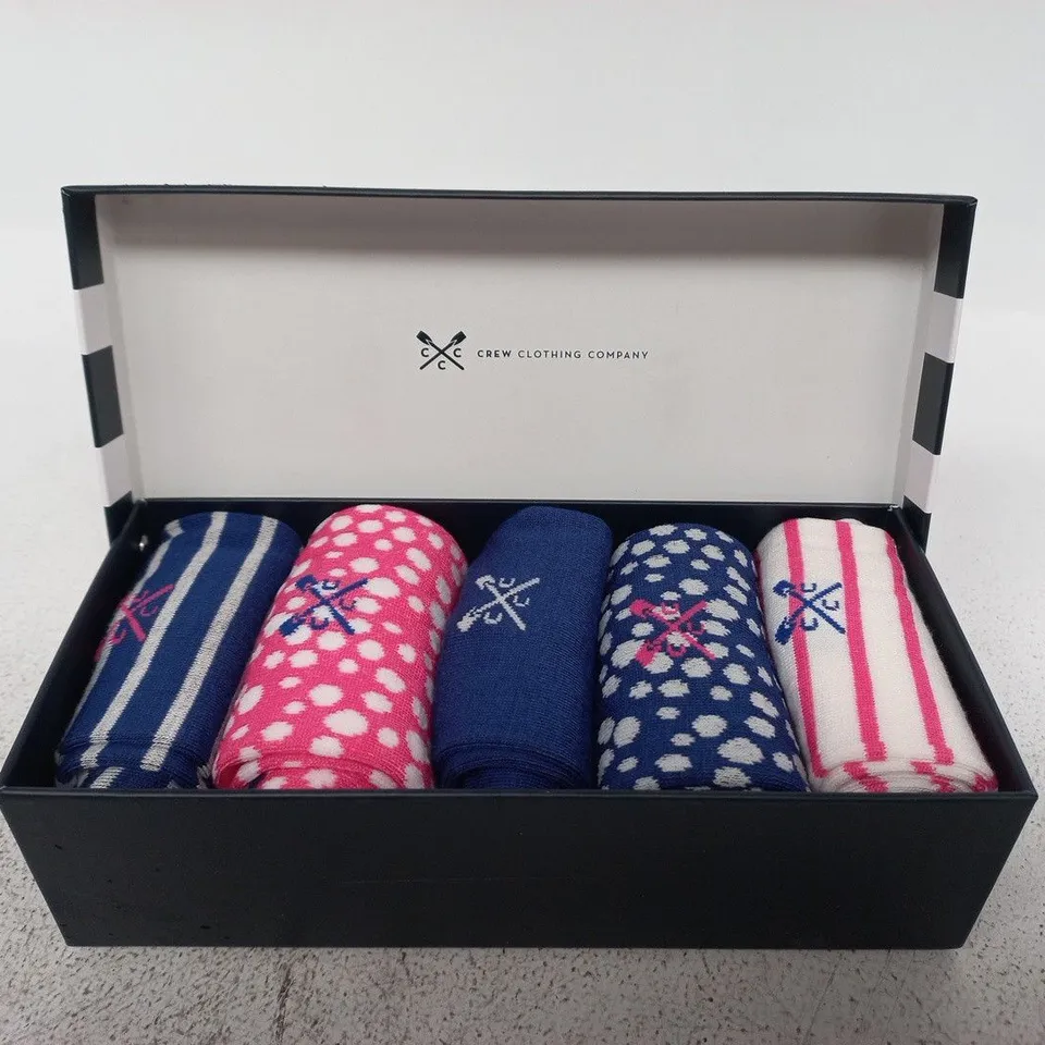 CREW CLOTHING COMPANY 5-PACK BAMBOO SOCKS IN VARIOUS COLOURS - ONE SIZE
