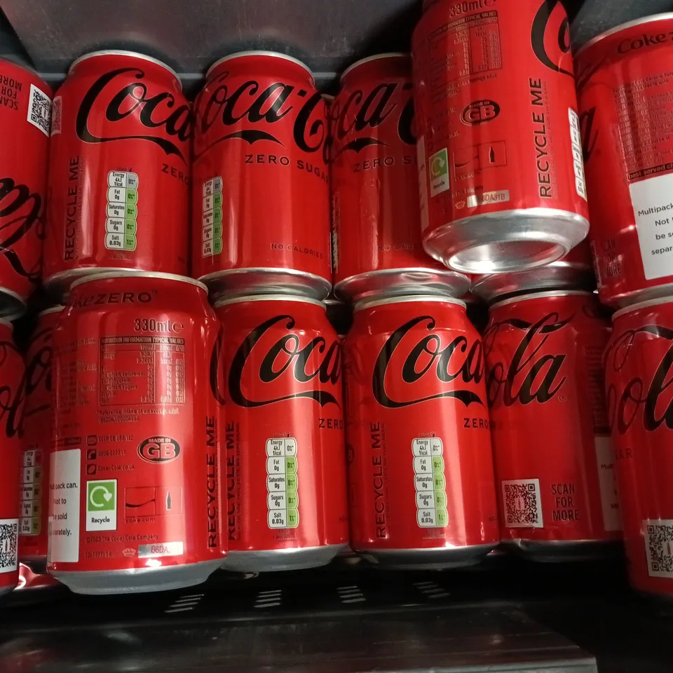 APPROXIMATELY 20 COCA COLA ZERO SUGAR CANS (330ML)