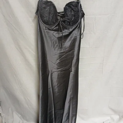 PRINCESS POLLY FADYEN BIAS CUT MAXI DRESS IN BLACK - UK 16
