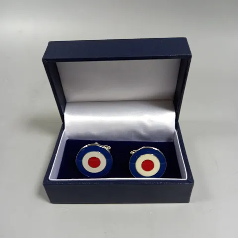 BOXED SILVER PLATED ROUNDEL CUFFLINKS