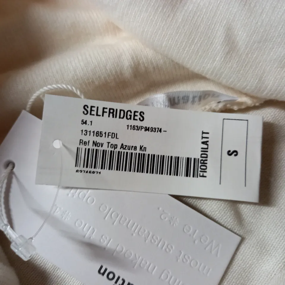SELFRIDGES OFF THE SHOULDER CREAM TOP - SIZE S