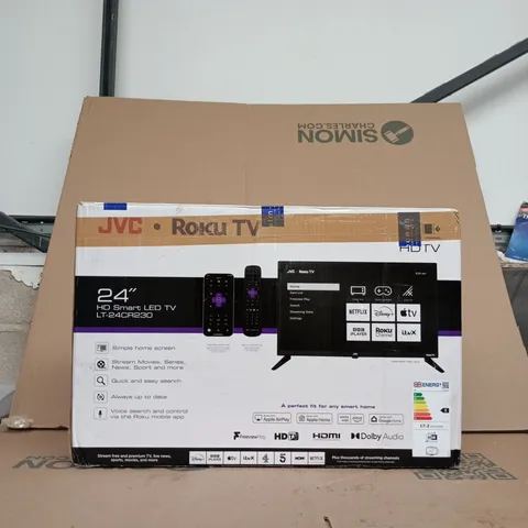 JVC 24-INCH HD SMART LED TV WITH ROKU LT-24CR230 (BOXED)