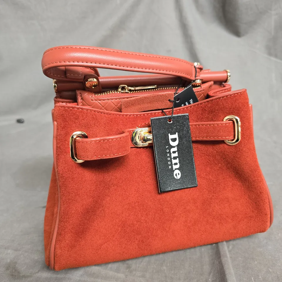 DUNE LONDON RED SUEDE HANDBAG 