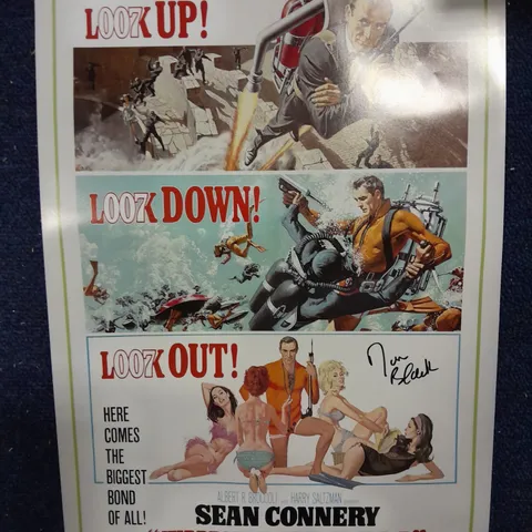 JAMES BOND THUNDERBALL SIGNED MOVIE ART POSTER