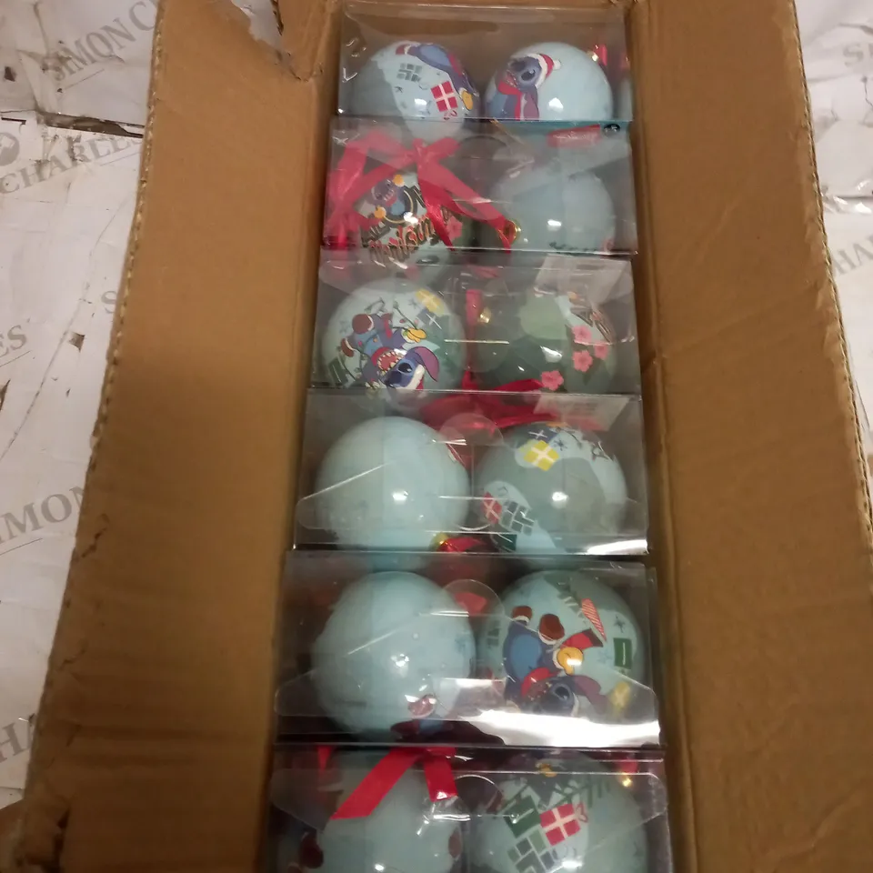 BRAND NEW LOT OF 6 PACK OF 4 DISNEY STITCH BAUBLES 
