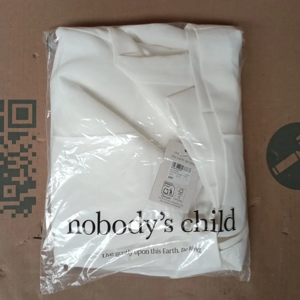 BAGGED NOBODY'S CHILD PETITE JAX TROUSERS IN WHITE SIZE UK 6