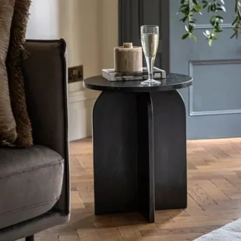 BOXED AMALFI MARBLE SIDE TABLE (1 BOX)