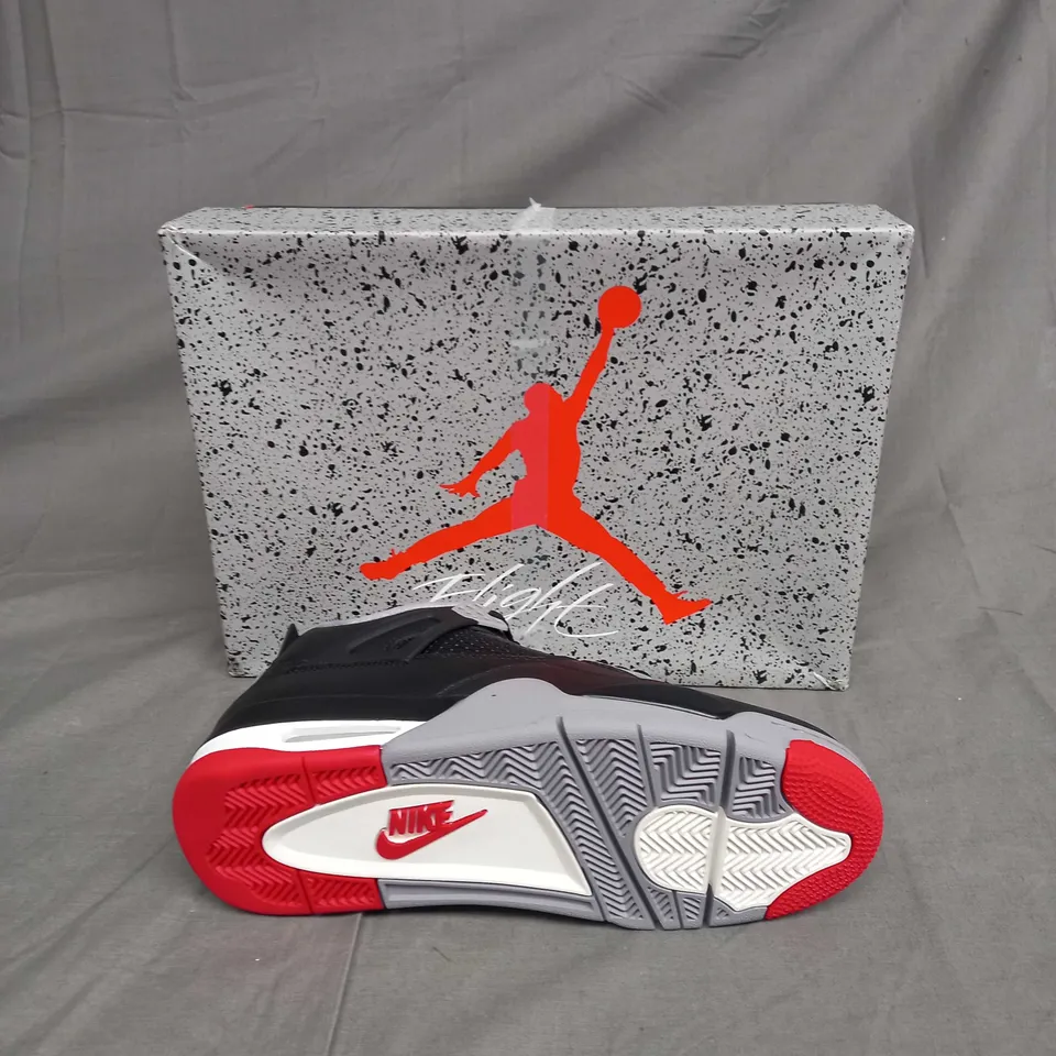 BOXED PAIR OF AIR JORDAN 4 RETRO BLACK/RED CEMENT UK 7
