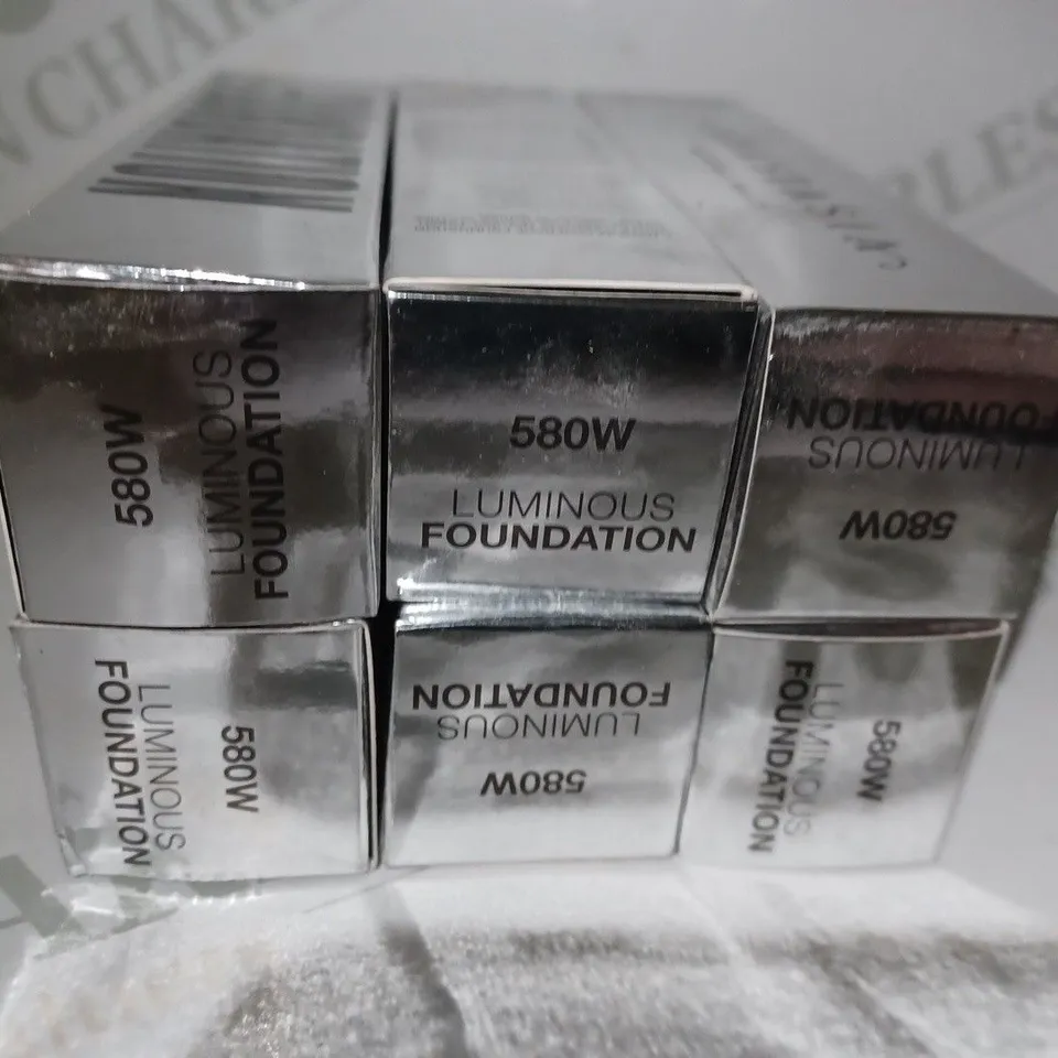LOT OF 6 X 30ML ANASTASIA BEVERLY HILLS LUMINOUS FOUNDATION - 580W 