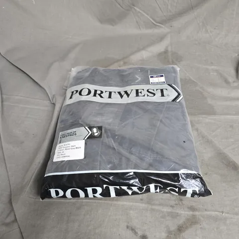 PORTWEST WX3 TROUSERS IN METAL GREY WITH KNEEPADS SIZE 44" SHORT