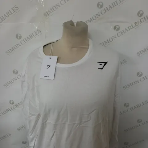 GYMSHARK CREST LONG SLEEVE T-SHIRT SIZE L