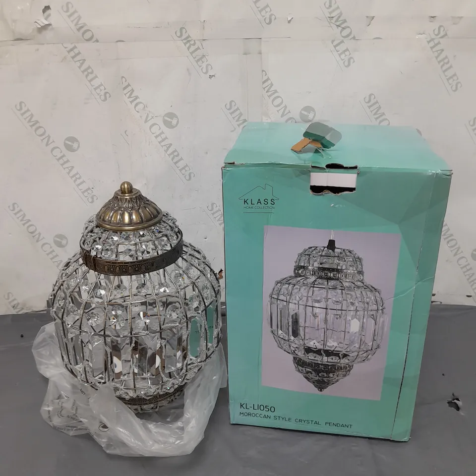 BOXED KLASS MOROCCAN STYLE CRYSTAL PENDANT 