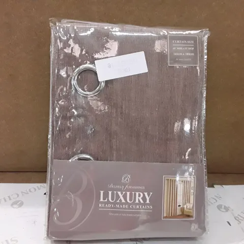 BRAND NEW BELFIELD FURNISHING LUXURY CURTAINS- 165CM X 183CM (NATURAL)