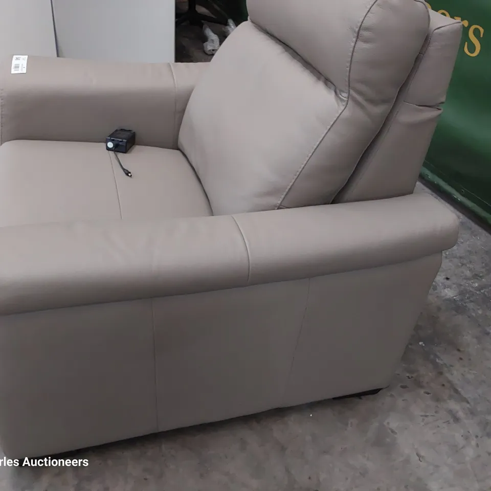 QUALITY ITALIAN DESIGNER ADRIANO POWER RECLINING EASY CHAIR MUSHROOM LEATHER 