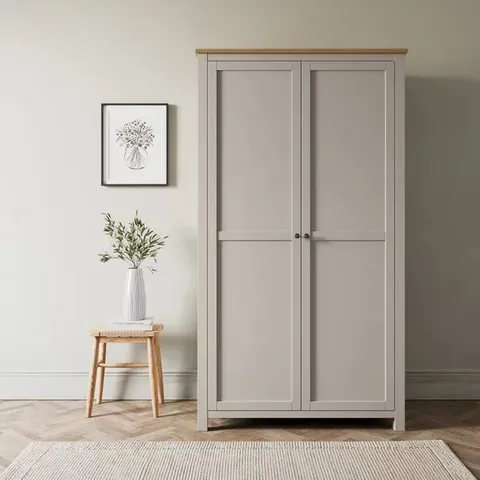 BOXED OLNEY DOUBLE WARDROBE - STONE (2 BOXES)