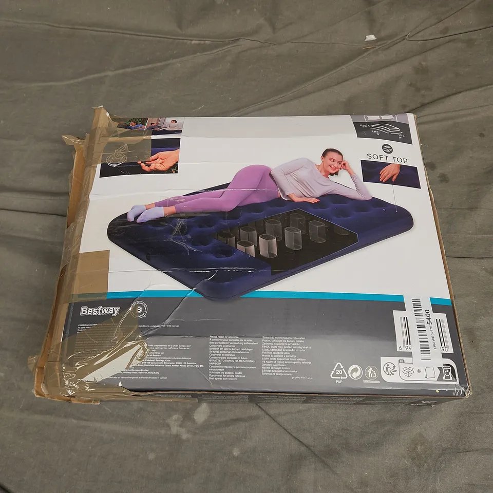 BOXED BESTWAY SOFT TOP AIR MATTRESS SIZE DOUBLE