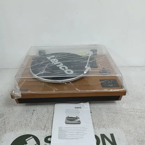 LENCO LS-55 TURNTABLE – WOODEN PLINTH WITH DUST COVER AND MANUAL