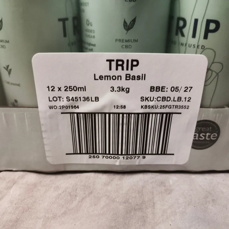 TRIP LEMON BASIL CBD INFUSED BEVERAGE – 12 X 250ML