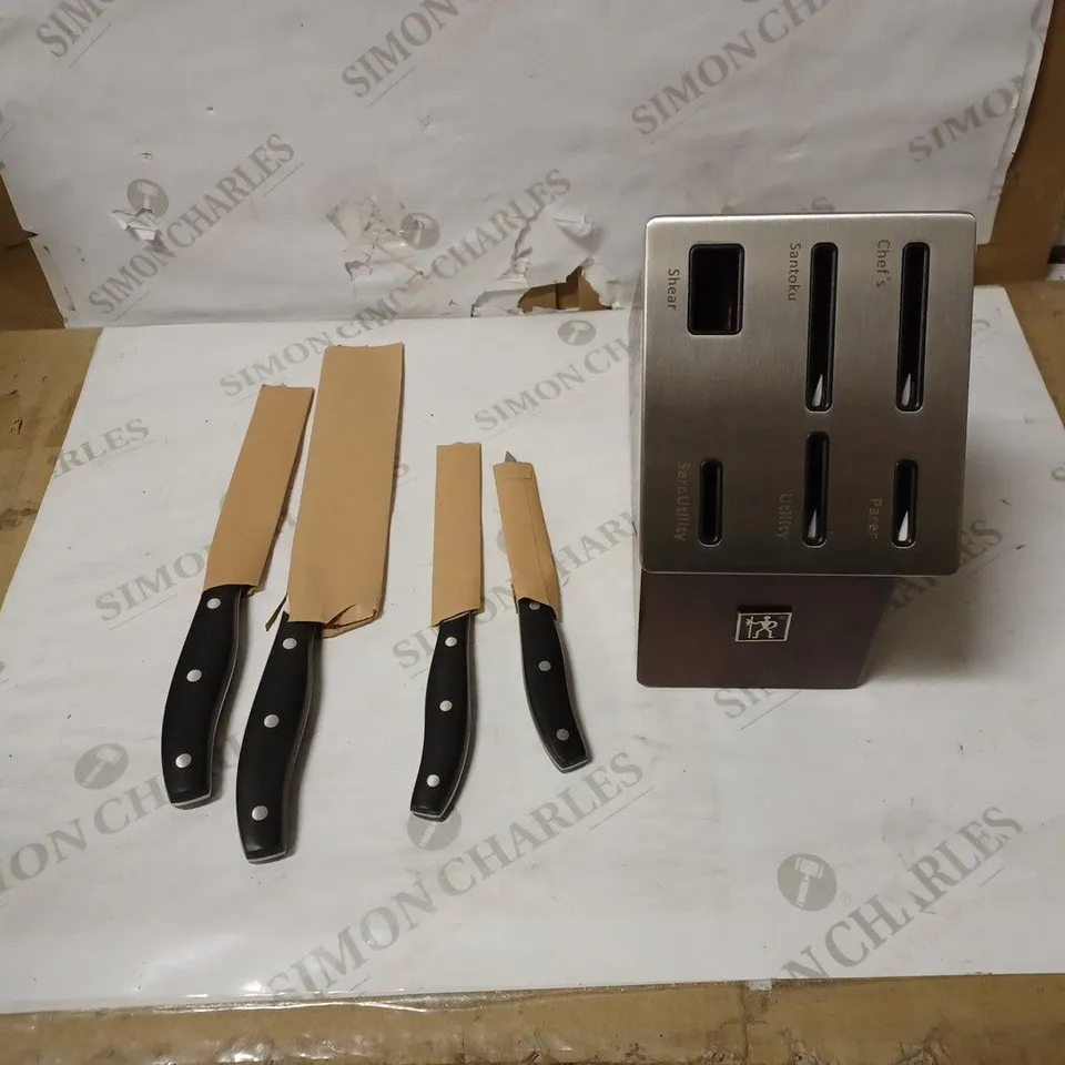 HENCKELS INTERNATIONAL SELF SHARPENING DEFINITION KNIFE BLOCK 7PC