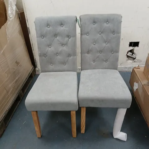 FABRIC SCROLL BACKS FOR DINING CHAIRS - GREY/OAK EFFECT [COLLECTION ONLY]