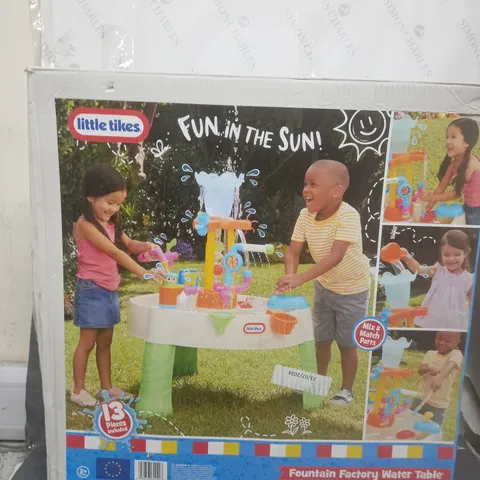 BOXED LITTLE TIKES FOUNTAIN FACTORY WATER TABLE