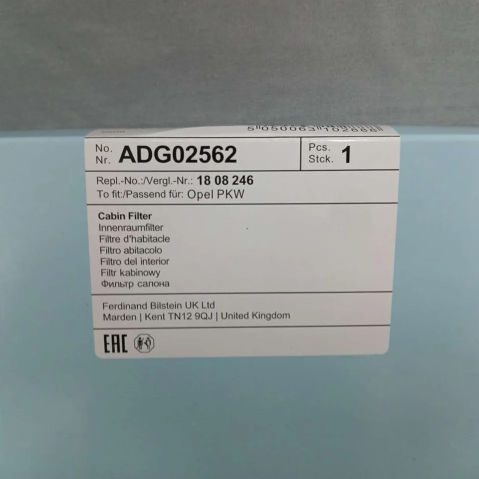 BOXED AND SEALED BLUE PRINT CABIN FILTER ADG02562