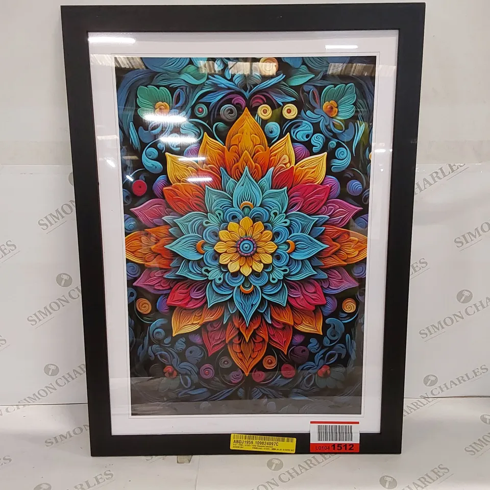 XYZ-FRM-V1223-4454 MANDALA INFORMEL NO.2 - SINGLE PICTURE FRAME ART PRINTS ON WOOD (1 ITEM)