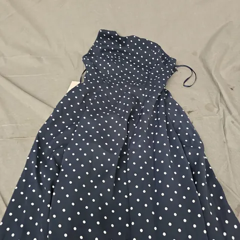 MUSE THE ULTIMATE MUSE LOW BACK SLIP DRESS β NAVY & POLKA DOT, SIZE S